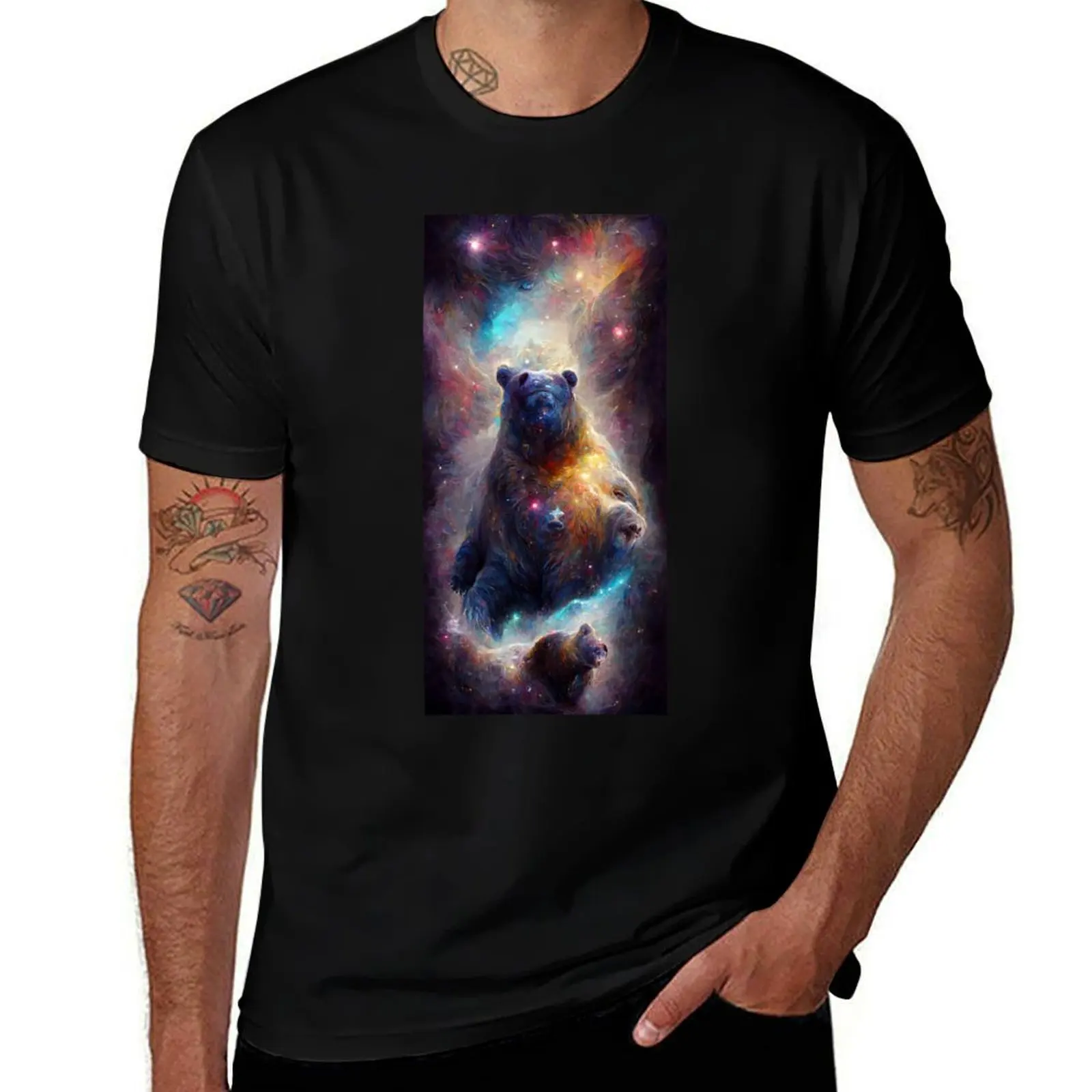 Big Dipper - Space Bear T-Shirt Trendy Print Short Sleeve T-Shirt