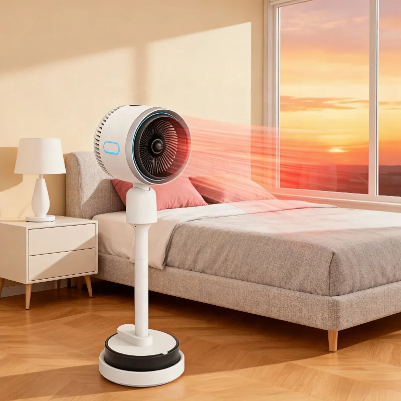 Led Light Tower Fan High-Speed Electric Operated Remote Control Rechargeable Standing Fan Air Cooler Fan Heater with Humidifier