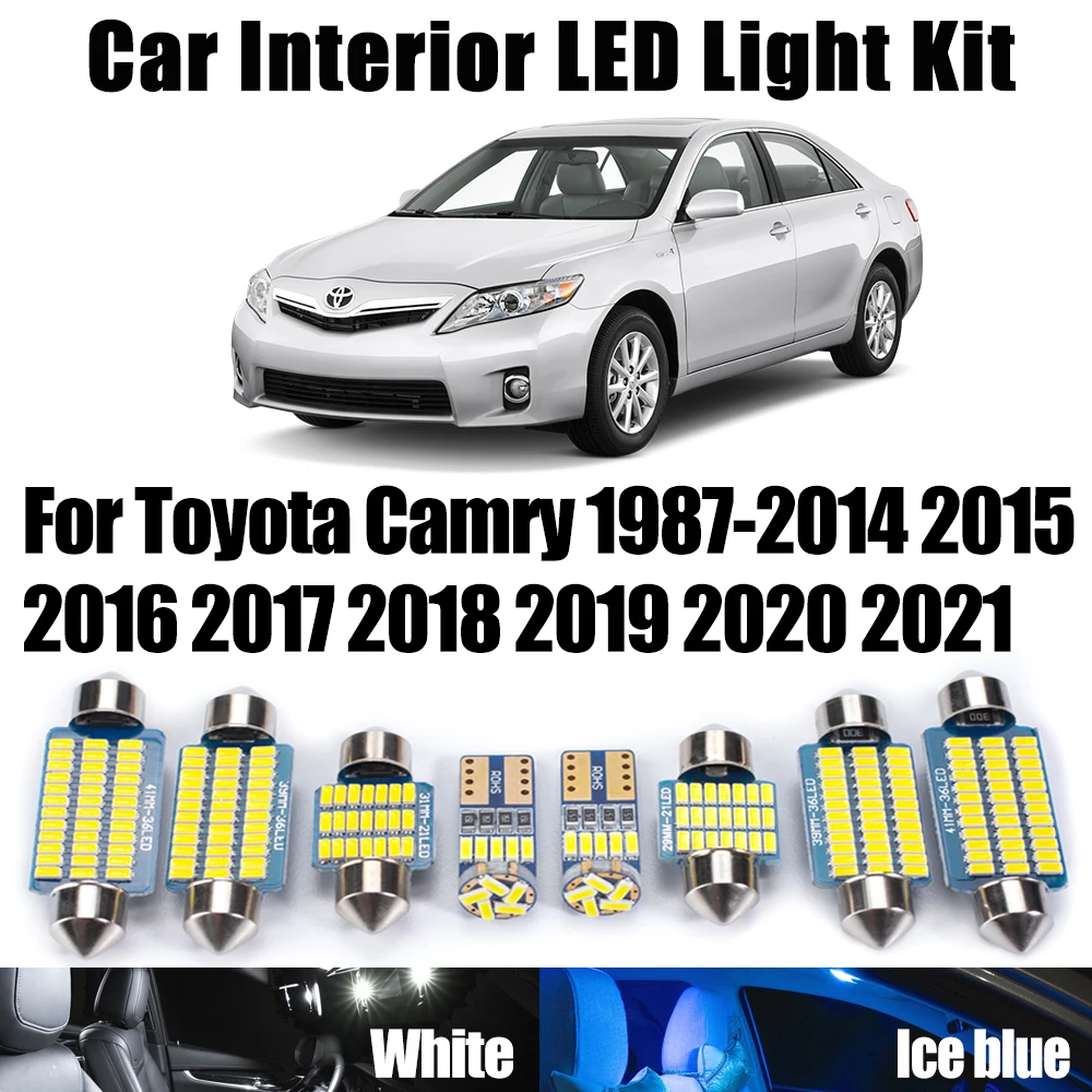 Canbus Car Accessories LED Interior Map Dome Lamp For Toyota Camry 1987- 2018 2019 2020 2021 No Error Reading Trunk Light Kit