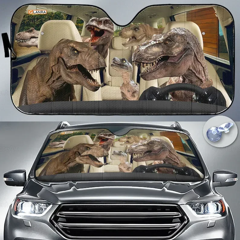 

Dinosaur Lover, Auto Sun Shade, Gift For Dad, Dinosaur Car Decor, Dinosaur Sunshade PHT292204F02