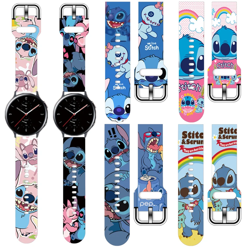 22mm 20mm Lilo & Stitch For Samsung Galaxy watch 4 classic/46mm/Active 2/3/Gear S3/amazfit bracelet Huawei watch GT 2/3 Pro band