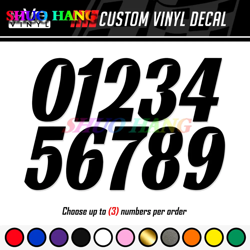 

Racing Numbers Vinyl Decal Sticker | Dirt Bike Plate Number ATV SX BMX Competition RD195 Bicycle and Boat Toolbox Accessories