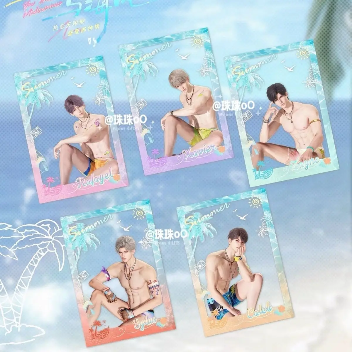 5Pcs/Set Kartu Akrilik Game Love and Deepspace, Properti Foto Kartu DIY, Periferal Anime Lucu Xavier Zayne Rafayel Ralayo Sylus Caleb