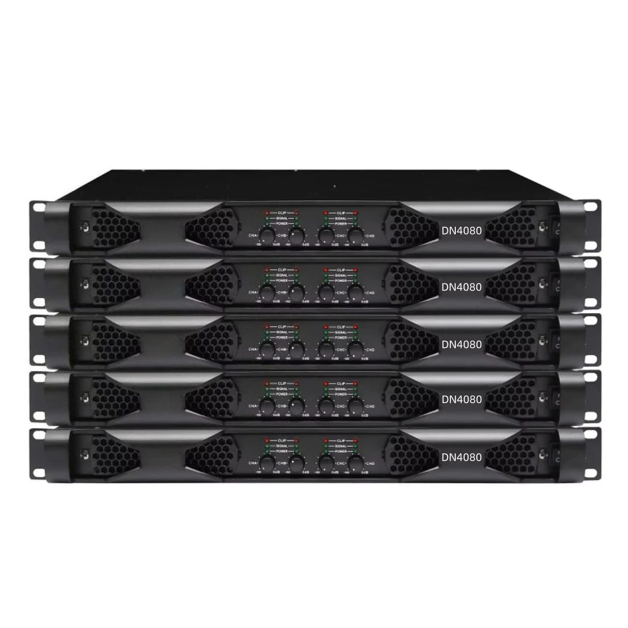 Digital Power Amplifier 4 Channel DN4080 1U 800watts Professional Amplification Audio Amp