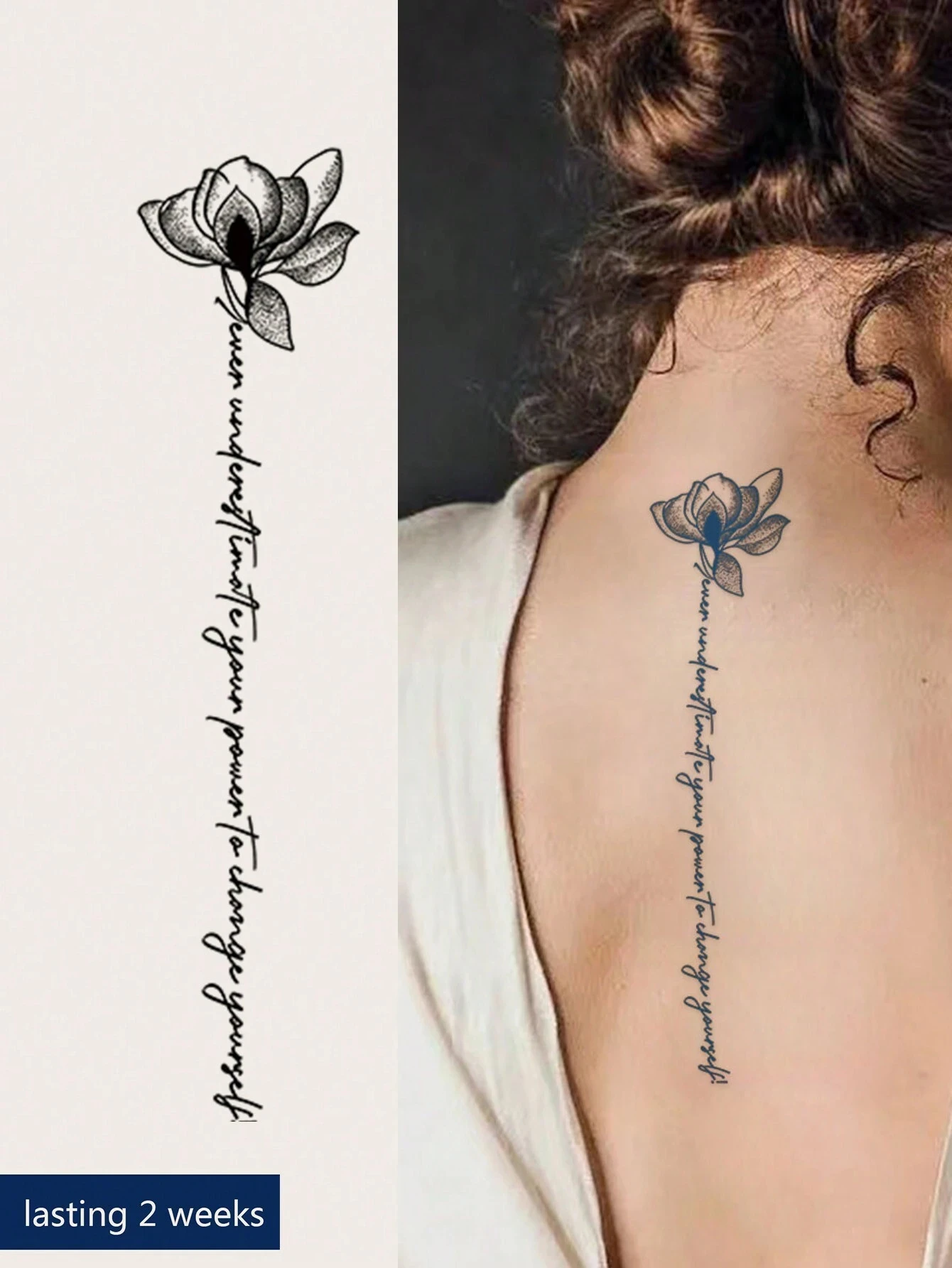 Autocollant de tatouage temporaire à motif nœud papillon, dentelle florale et rayures, à base de plantes, Non réfléchissant, peut durer jusqu'à deux semaines, 1/2 pièces