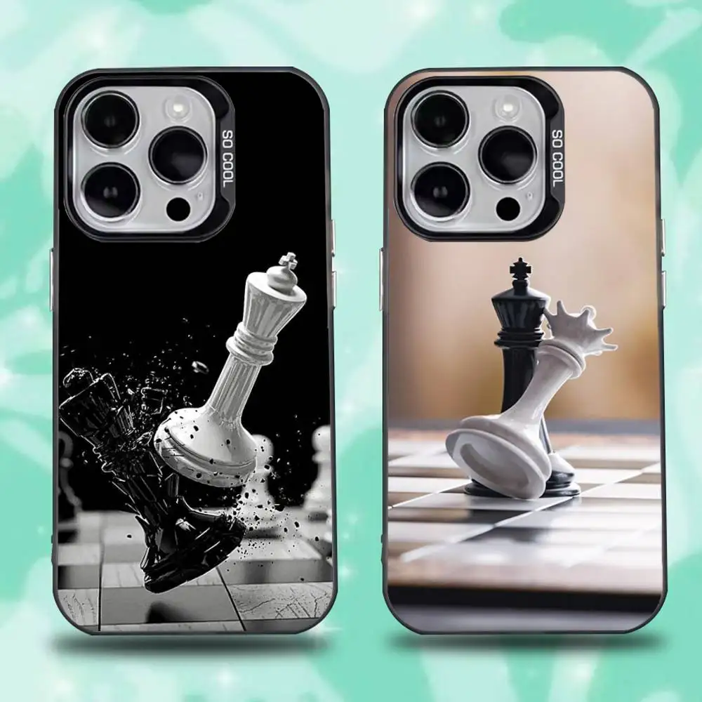 

Competitive Chess Game Phone Case For iPhone 16,15,14,13,12,11,Mini,Pro,E,SE4,XS,MAX Black Candy Matte Cover