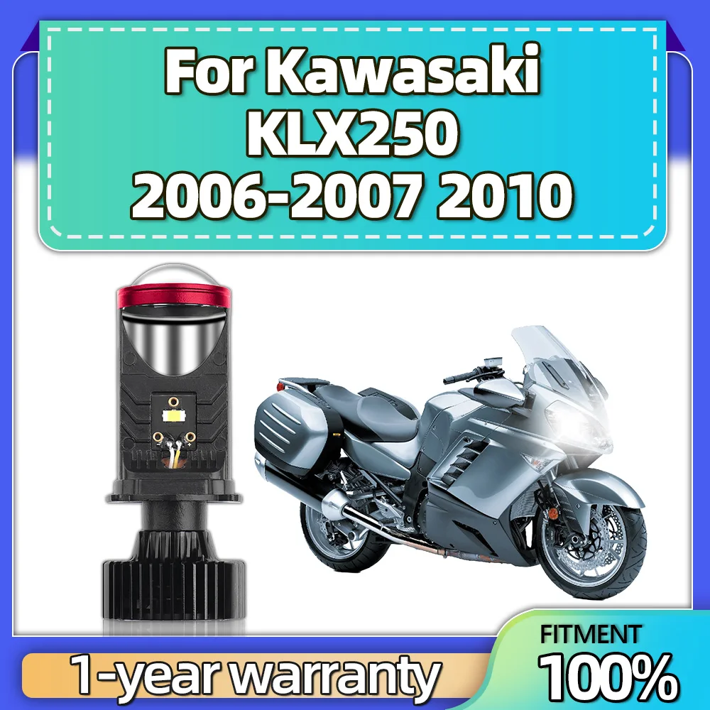 

For Kawasaki KLX250 2006 2007, 2010 H4 LED Projector Lens Motorcycle Headlight Bulb Motorbike Headlamp 12V 15000LM Cut-off Line