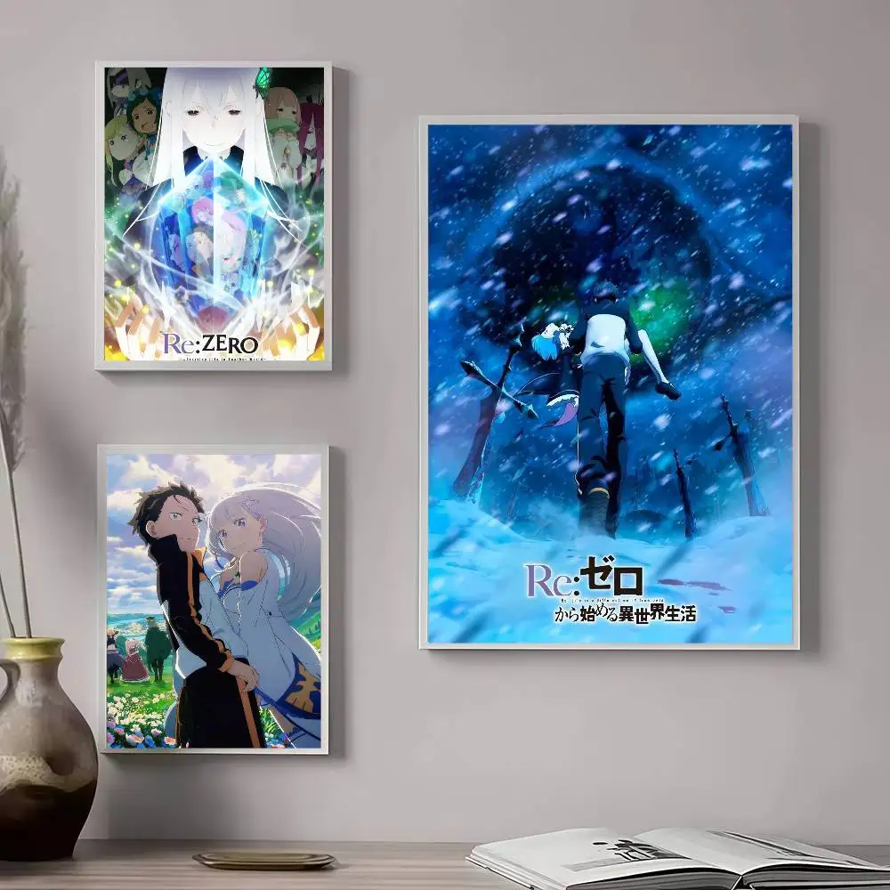 Hot game R-Re Zero Anime    Classic Movie Posters Vintage Room Bar Cafe Decor Nordic Home Decor