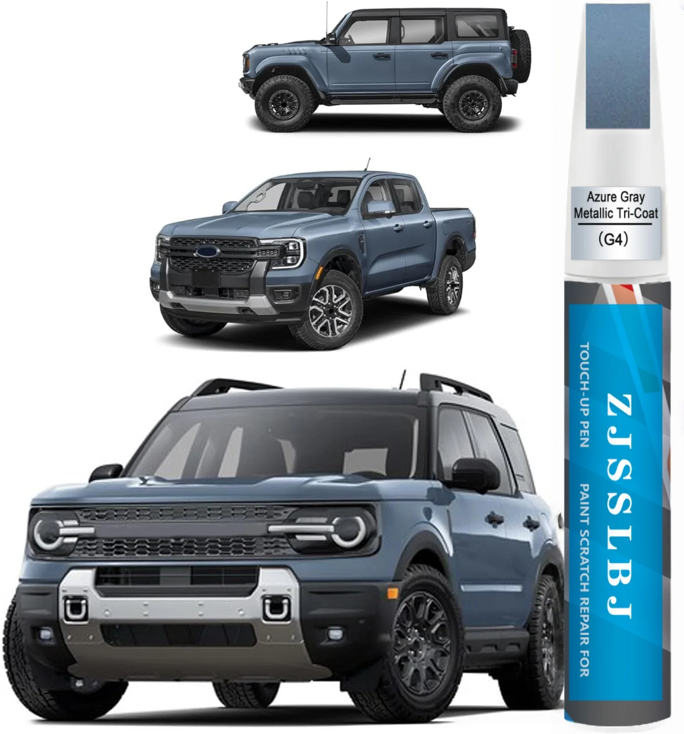 G4 Azure Gray Metallic Tri-Coat Touch Up Paint for Ford, Car Paint Pen Scratch Repair Two-In-One Touch Up Paint, Premium Car Scr