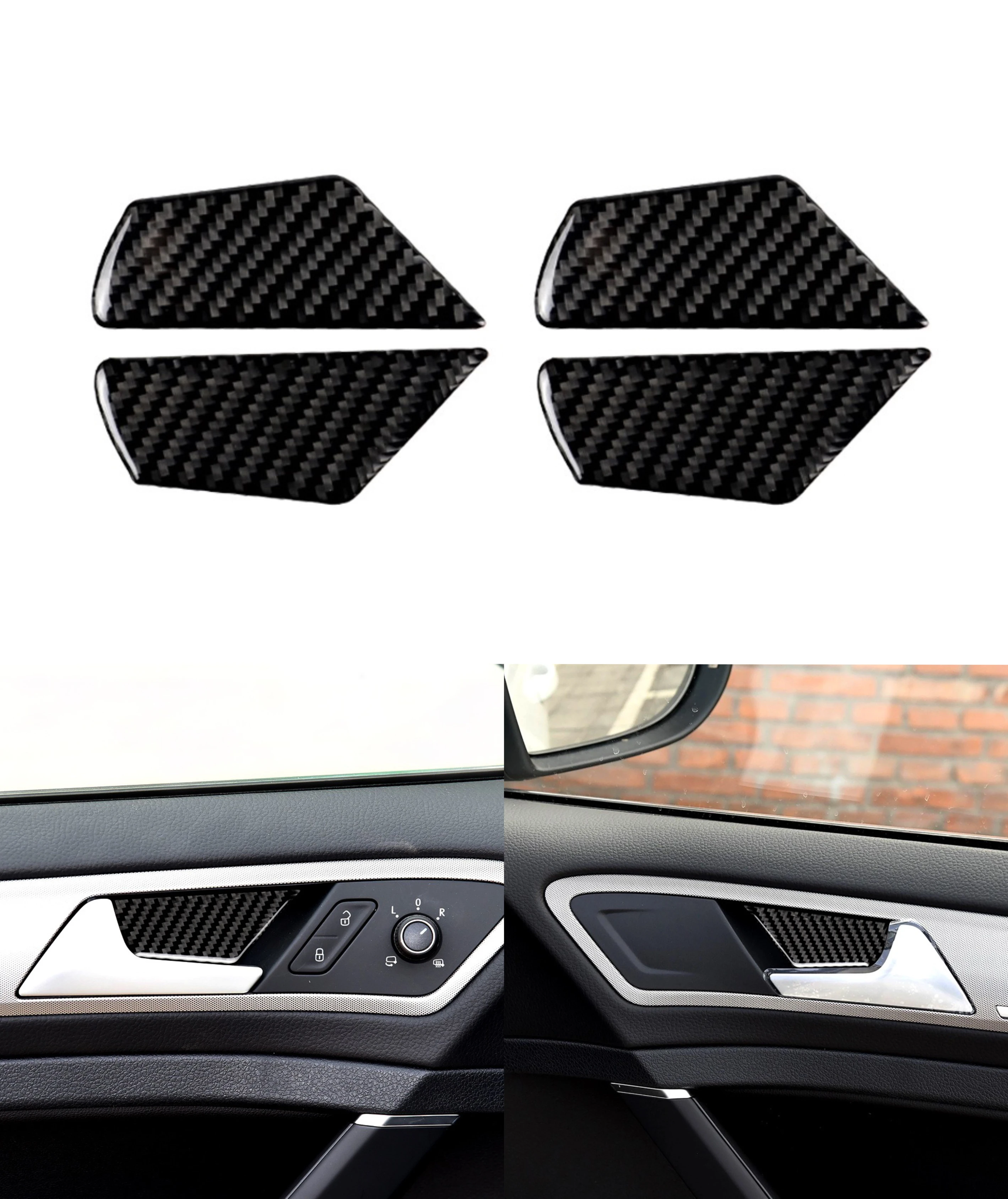 

Car Interior Door Handle Bowl Bottom Cover Sticker For Volkswagen Vw Golf 7 Mk7 2013-2017 Carbon Fiber