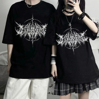 New Style Women T-shirt  Vintage Hip Hop Streetwear Kawaii Fashion Casual Cotton Tops T Shirt Lightning Print Y2K Goth Punk