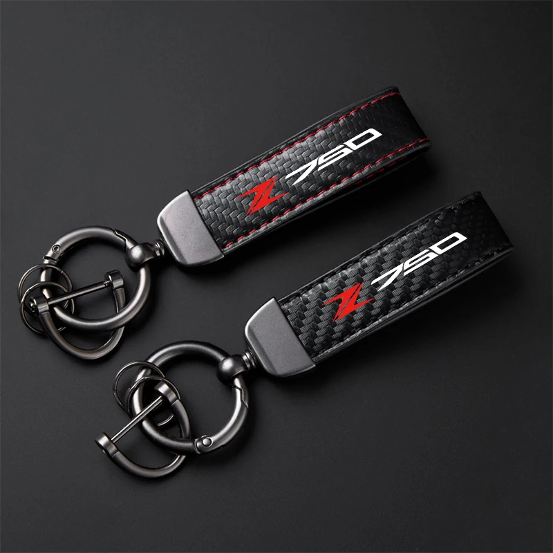 

High-Grade leather Motorcycle Keychain Holder Keyring For Kawasaki Z750 Ninja Accessories