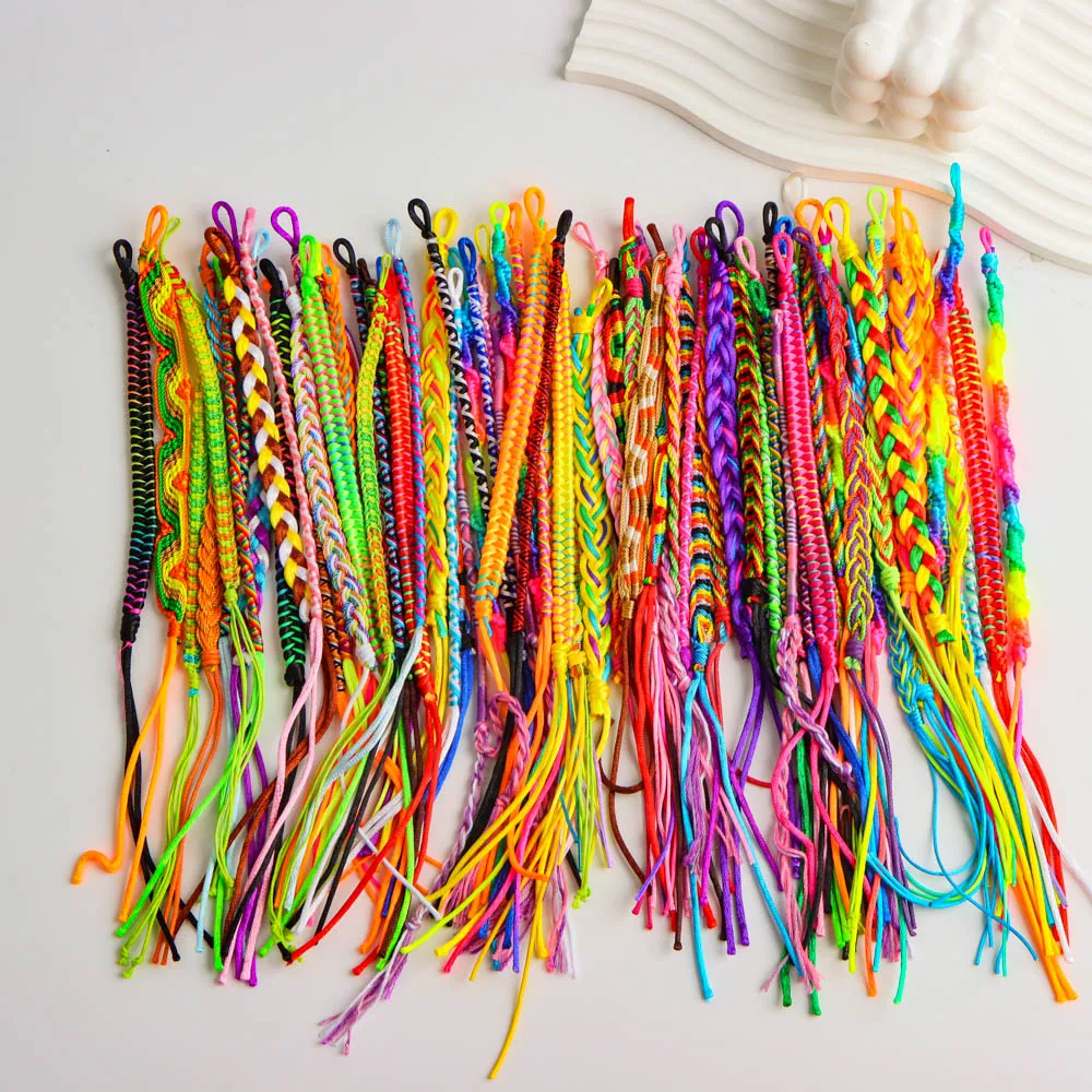 Fashion 30pieces/Lots Braided Cotton Rope Cuff Friendship Bracelet Lovers Cuff Bracelets Handmade Jewelry for Man Women