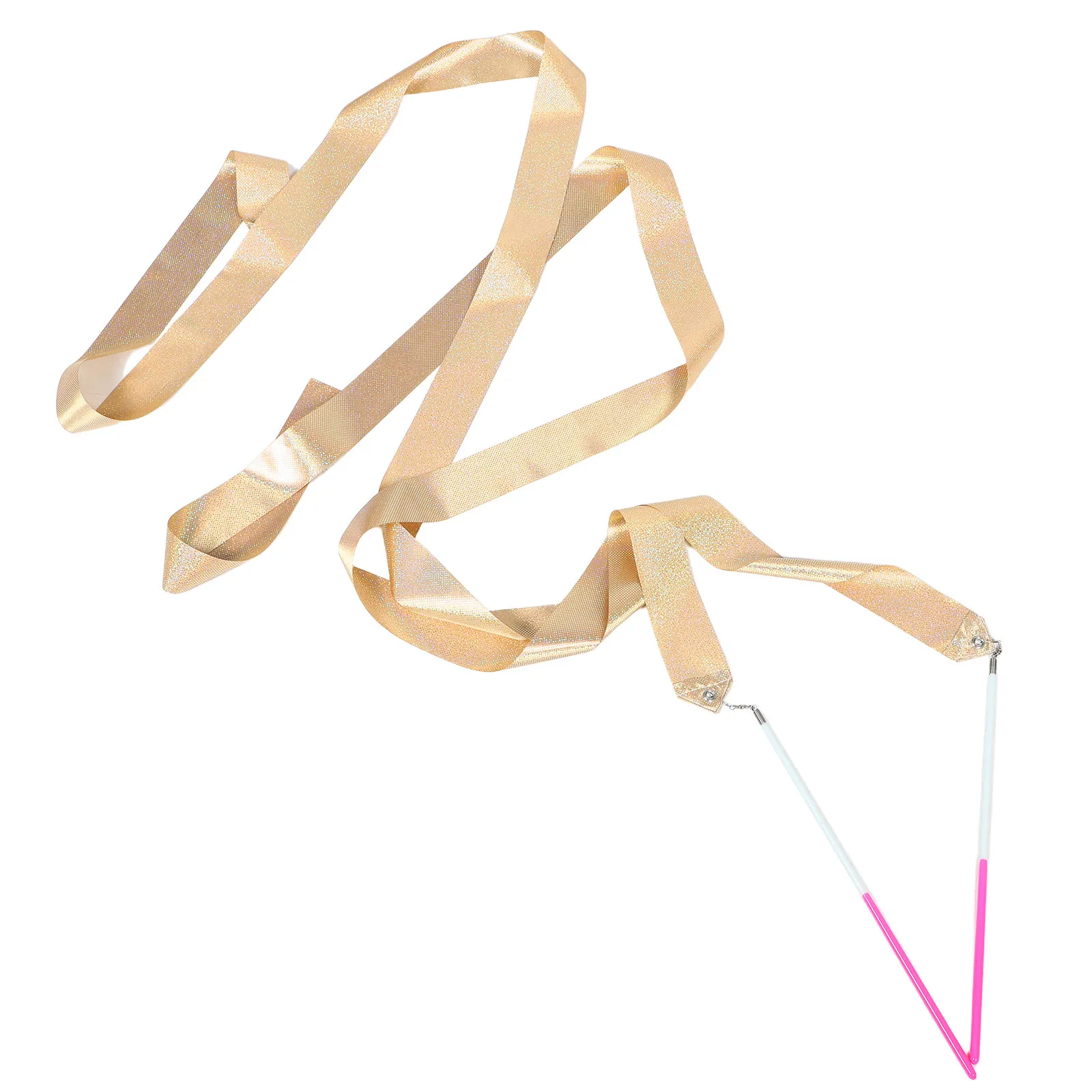 2Pcs Golden Glitter Dance Ribbon Gymnastics Ribbon Streamer for Kids Ballet Twirling Wand Coordination Flexibility Training