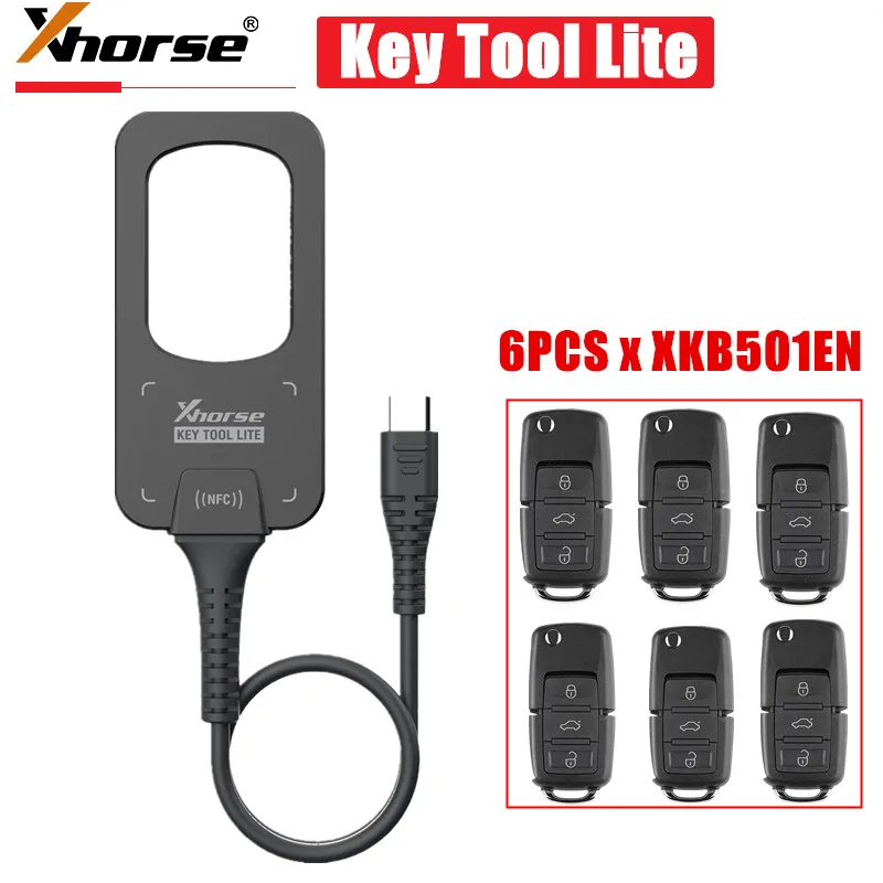 

2023 Xhorse VVDI Be Key Tool Lite with 6PCS XKB501EN Wired Remotes for Choice