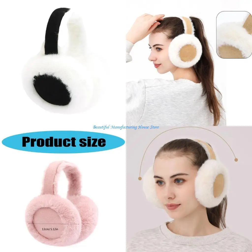 E56A Collapsible Ear Warmer for Women Different Head Sizes Outdoor Winter Activities Keep Warm Outdoor