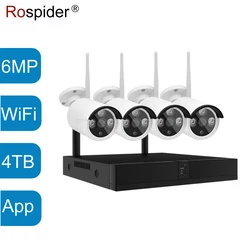 6MP Security Camera System Wireless Outdoor HD IP Cam NVR Kit Surveillance Waterproof 4 Network Video Recorder 3MP WiFi CCTV