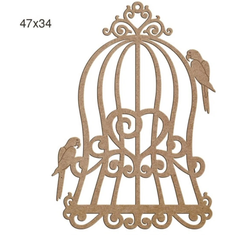 L147 Decorative Bird Cage, Unpainted Mdf Trim