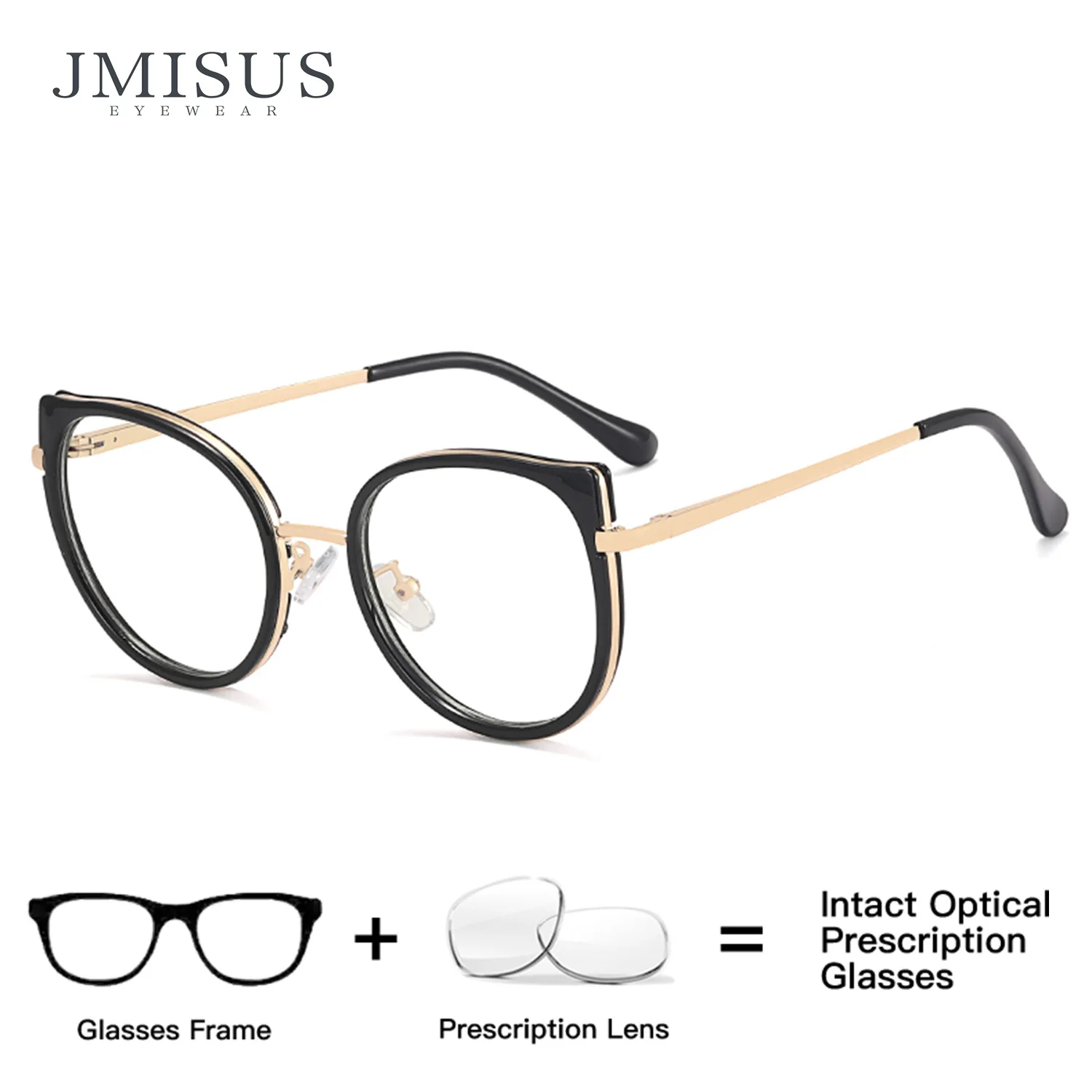 

JMISUS Women Butterfly Prescription Glasses Cat Eye Blue Light Filter Photochromic Hyperopia Bifocal Eyeglasses