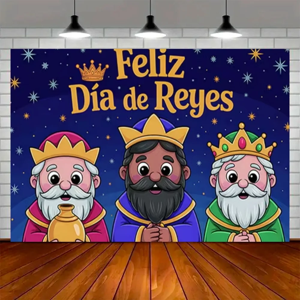 Spanish Three King Festival Party Decoration Background Three Wise Men Religion Jesus Backdrop Exhibition Hall Banner Props view 3