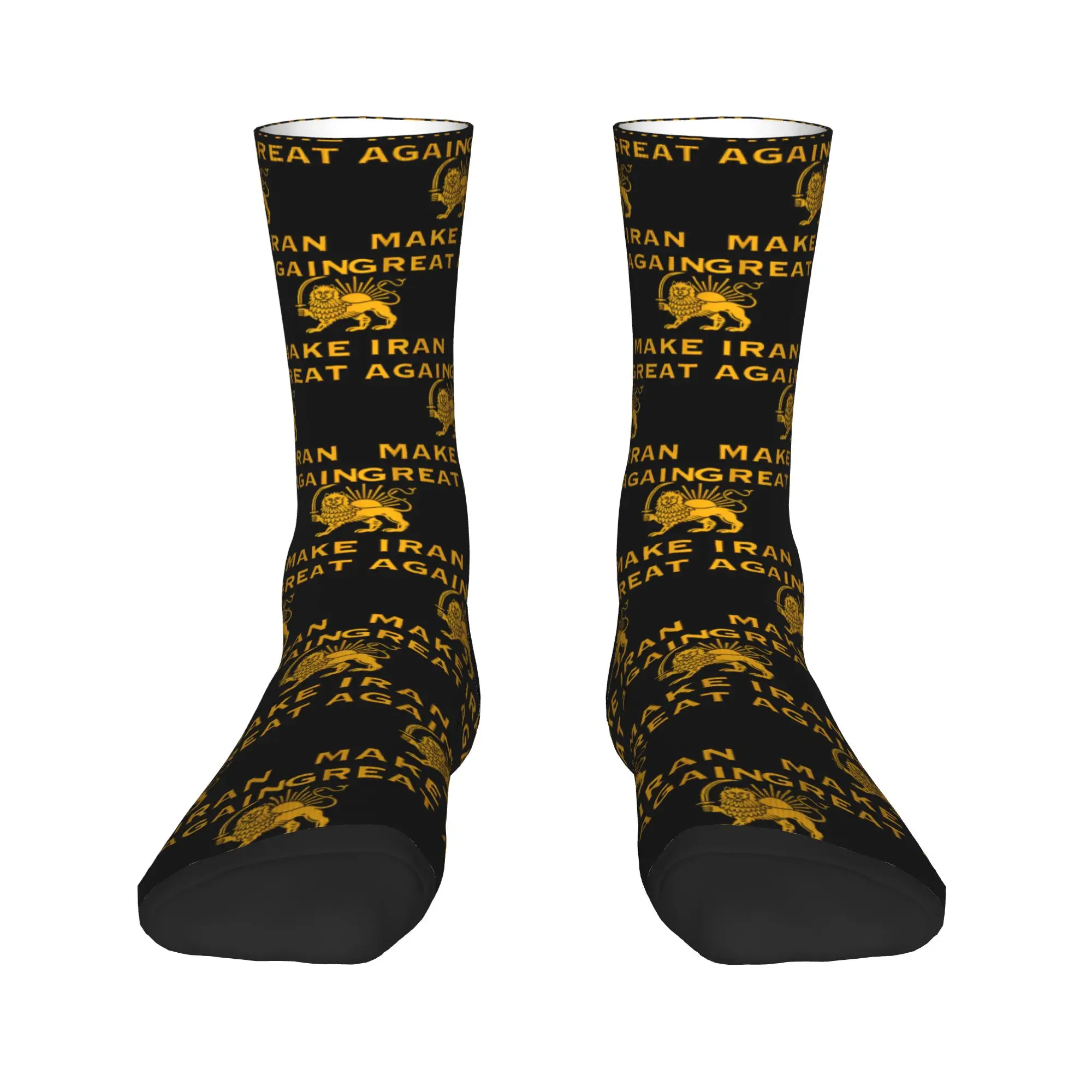 MAKE IRAN GREAT AGAIN MIGA Iran Lion Socks Autumn  Stockings Casual Men's Comfortable Socks Graphic Climbing Anti Skid Socks