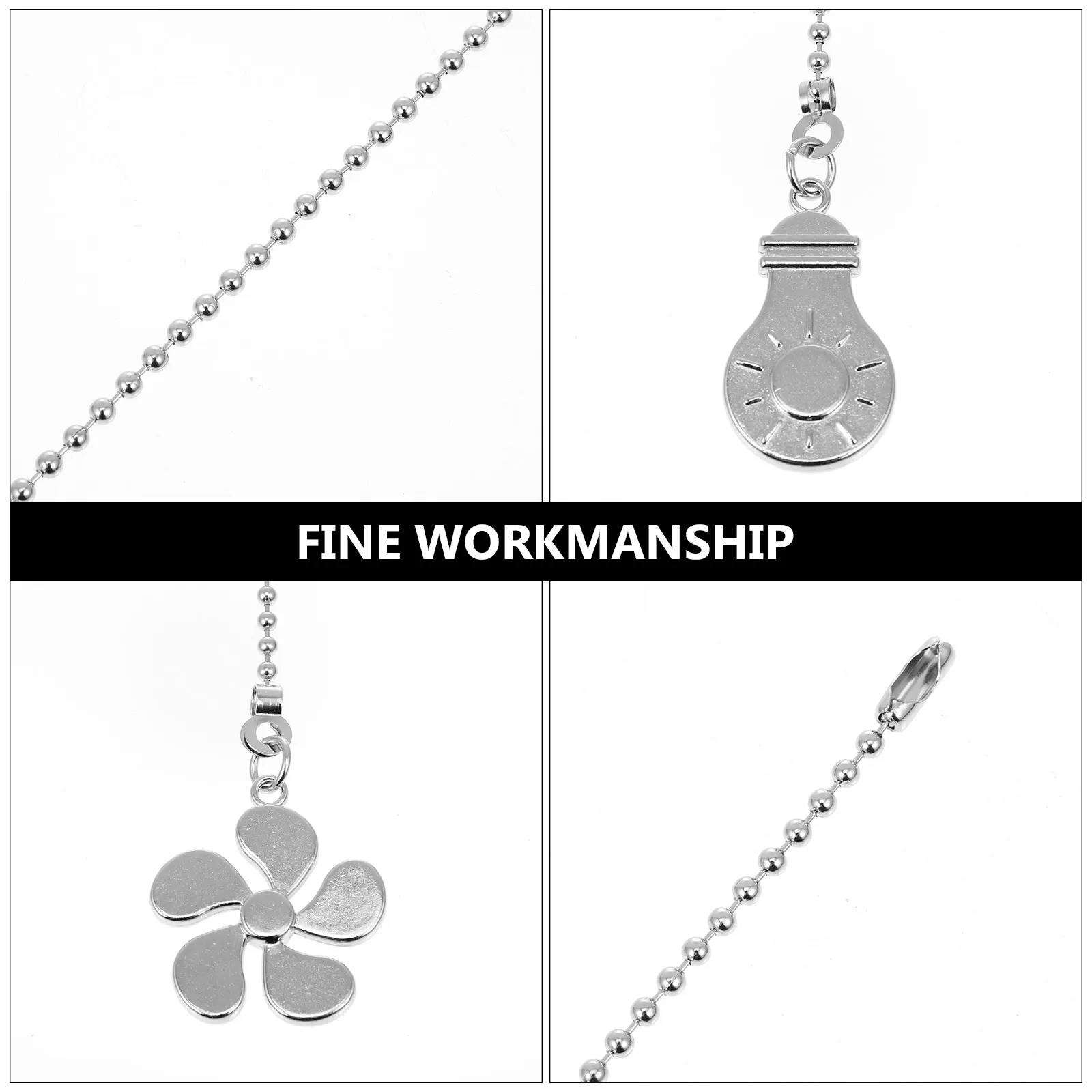 

2pcs Pendant Chain Extender Zinc Alloy Durable Material Colorful Decorative Pull Chains for Ceiling Fans Lights