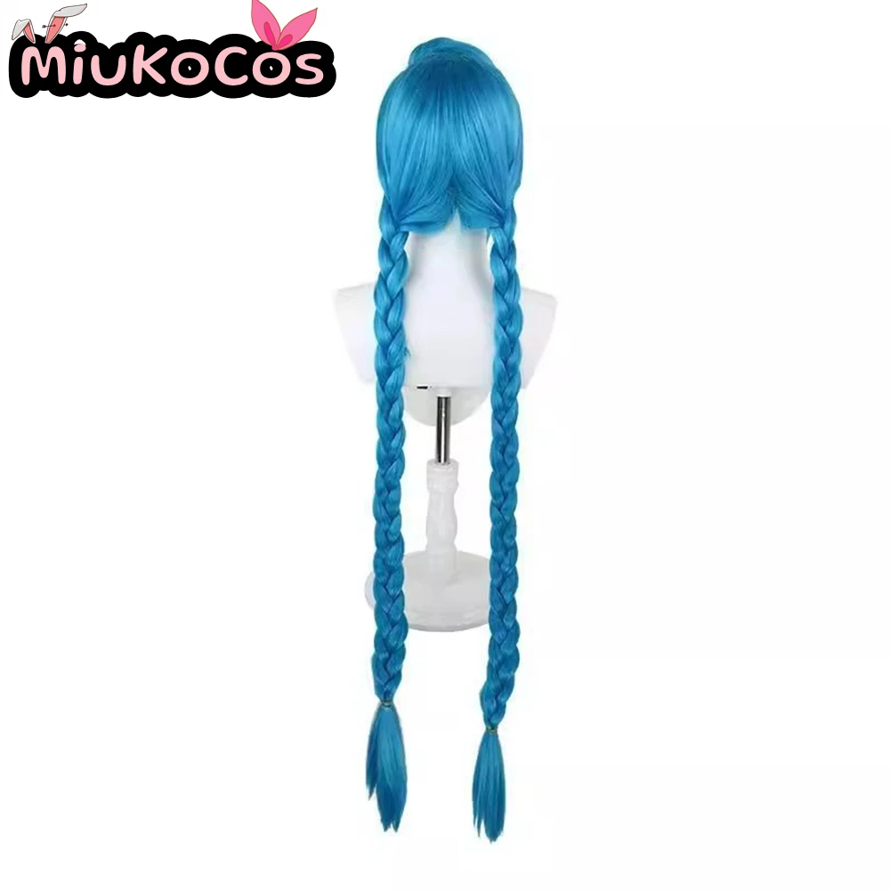 متوفر في المخزون شعر مستعار جينكس 130 سنتيمتر شعر طويل MiukoCosplay لعبة جامعة الأساطير تأثيري