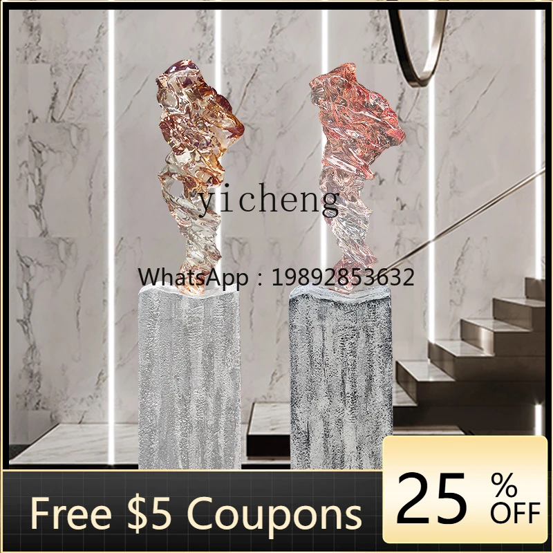 

abstract art transparent sculpture floor decoration hotel lobby home living room high-end floor soft decoration