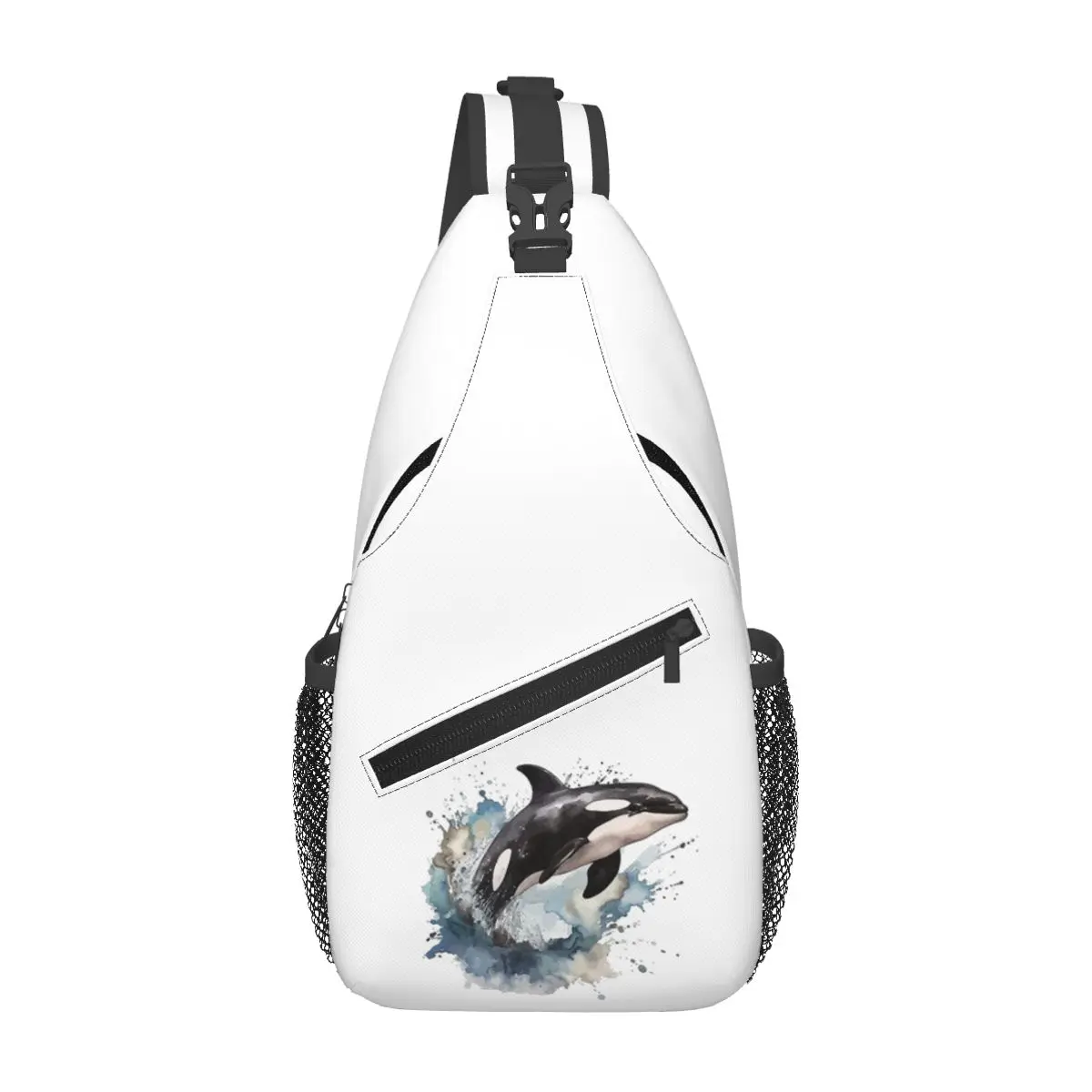 Orca Aquatic Sea Ocean - Top Tees Killer Whale Chest Bag Hombres Sling Crossbody Mochila Pecho Bolsa Senderismo Daypack Bolso de hombro