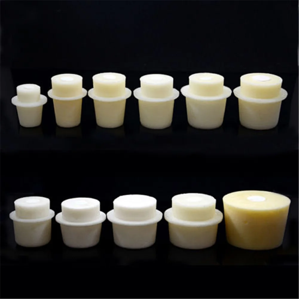 5pcs Laboratory Silicone Bung With Hole Stoppers Airlock Bubbler Homebrew Jug Gum Triangular flask stopper