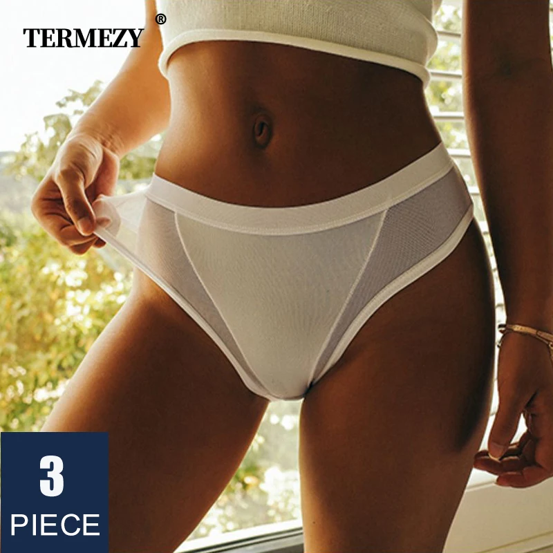 3PCS/Set Women Panties Sexy Lingerie Seamless Female Underwear Transparent Underpants Lace Panties Briefs Girls Lntimate Pantys