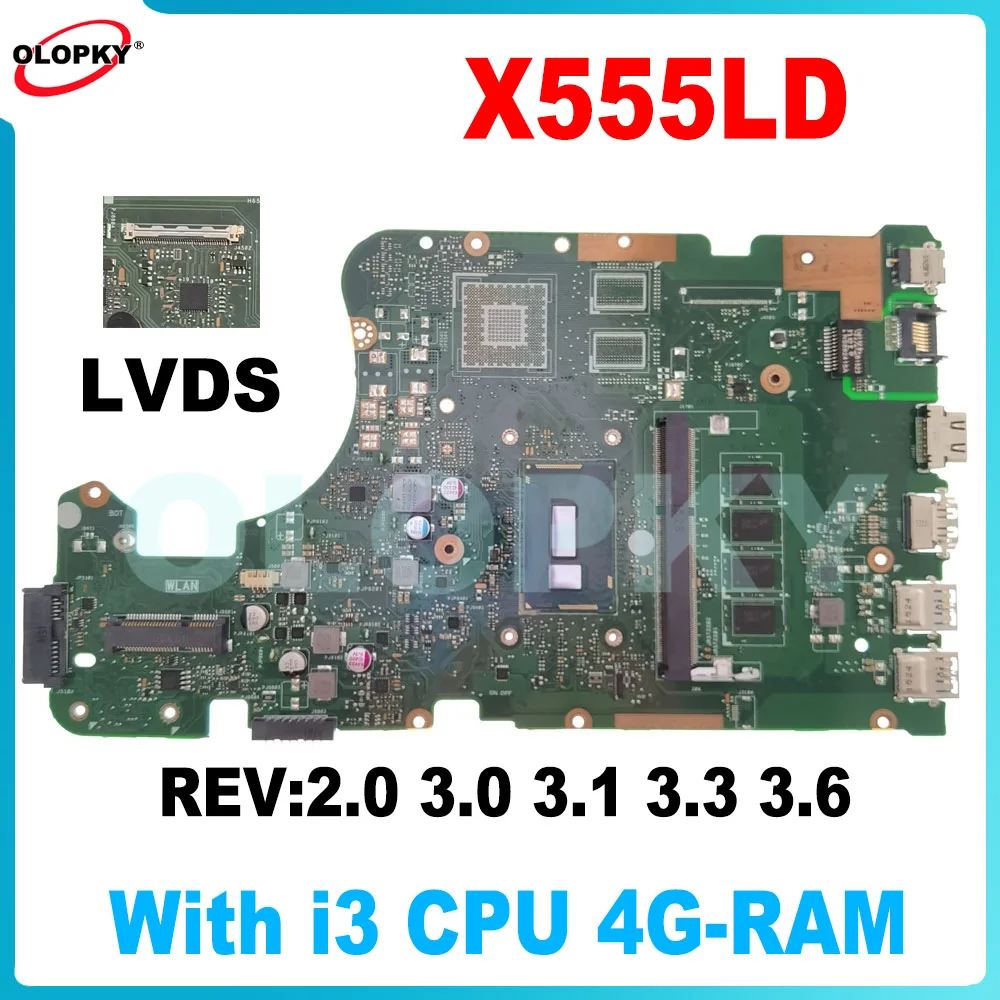 X555LD Mainboard for ASUS X555LN X555LP X555LF F555LA X555LA X555LB Laptop Mainboard with i3 i5 i7 CPU 4GB-RAM DDR3 Fully tested