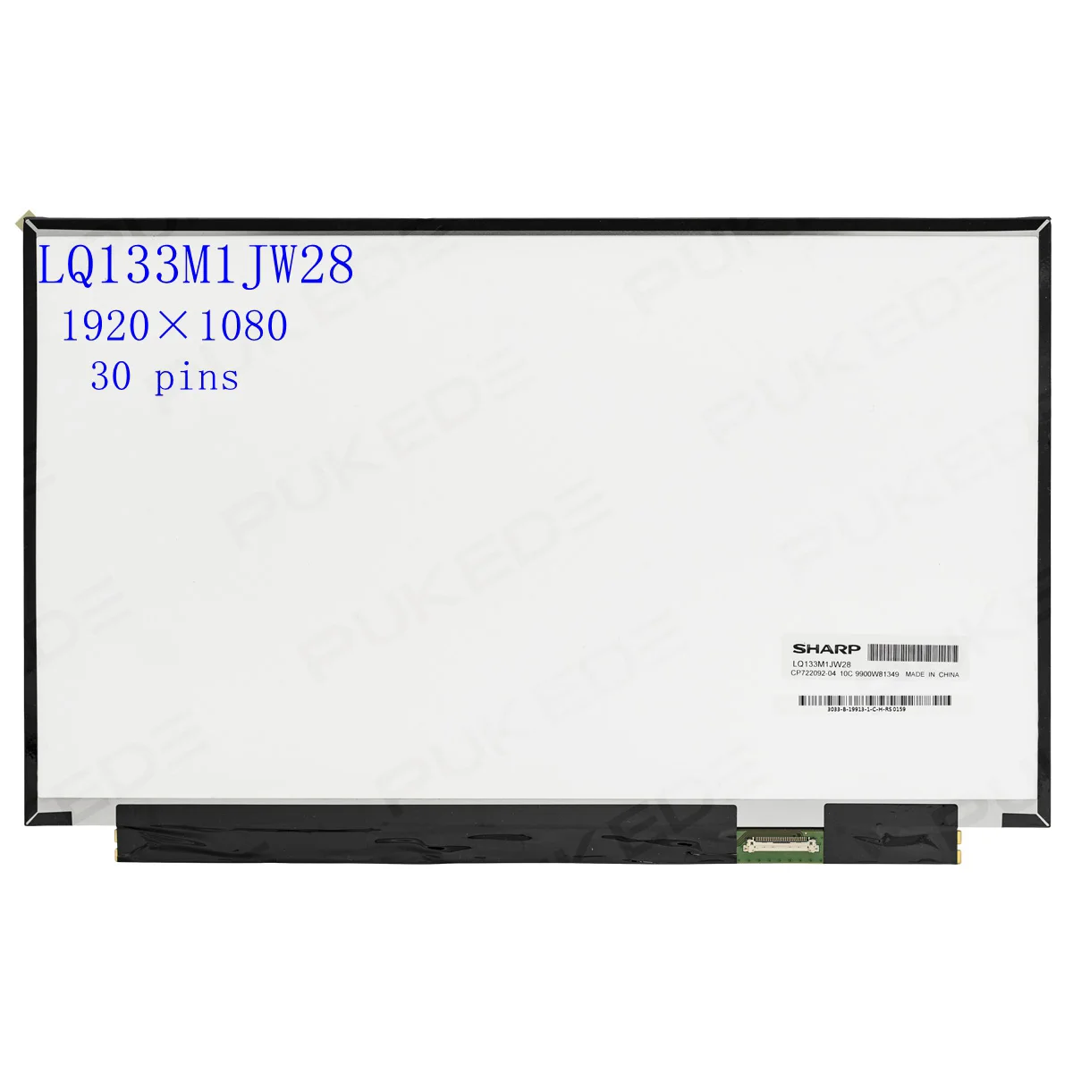 

New 13.3" IPS Laptop LCD Screen SHARP LQ133M1JW28 CP722092-04 72% NTSC Full-HD 1920x1080 30pins eDP