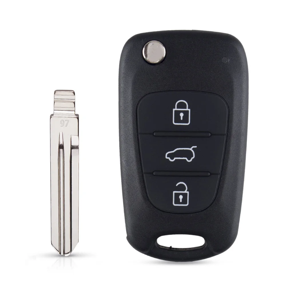 KEYYOU For Hyundai I20 I30 IX35 I35 Accent Solaris Avante Elantra Verma 3 Button Flip Remote Auto Car Key Shell Blanks