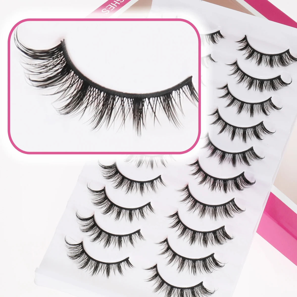 

Xuanfeiwu Full-Length Slanted Flying Eye Tail Elongated Hard Stem False Eyelashes Makeup Tool Anime Eyelashes Performance Dance Party Comic Self-Grafting 5D Natural Eyelashes