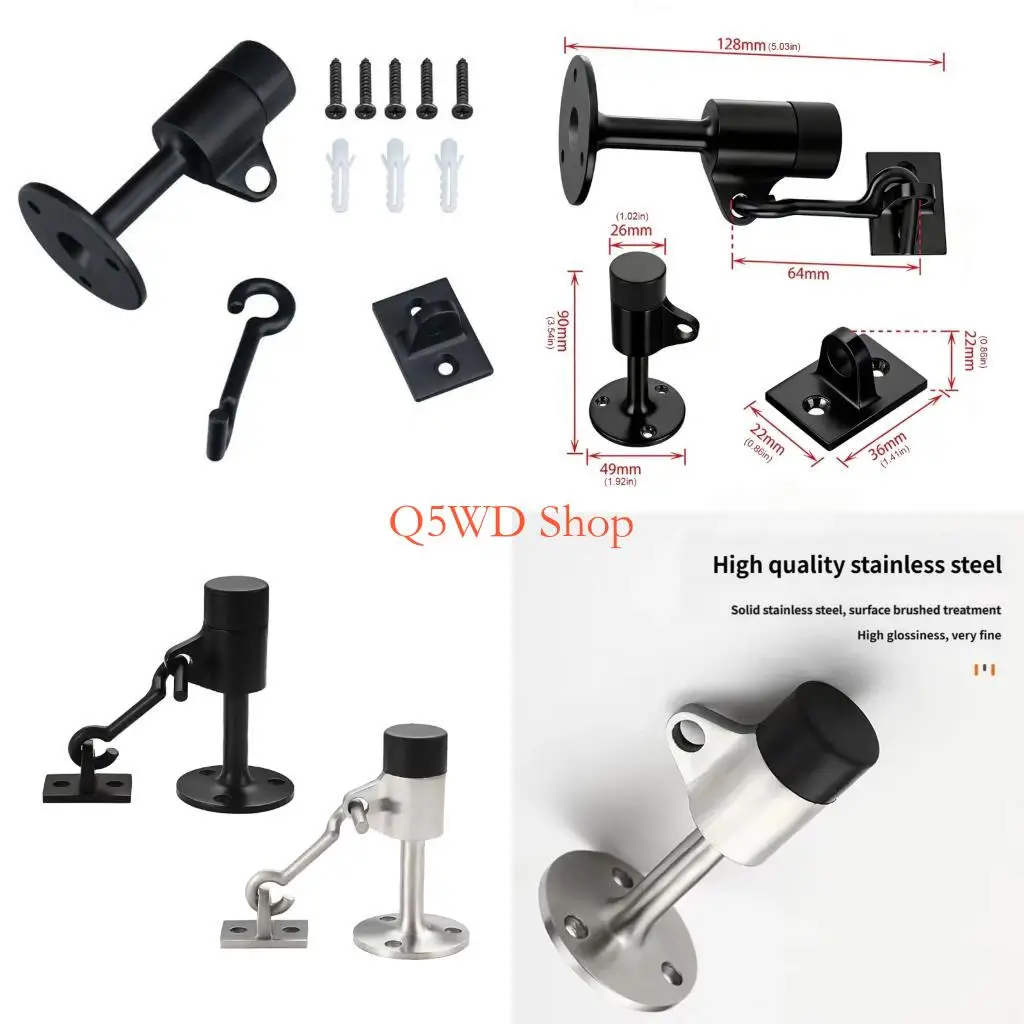 

Q5WD Temporary Fixing Door Stoppers No Tool Need 128Mm for Rental Apartments