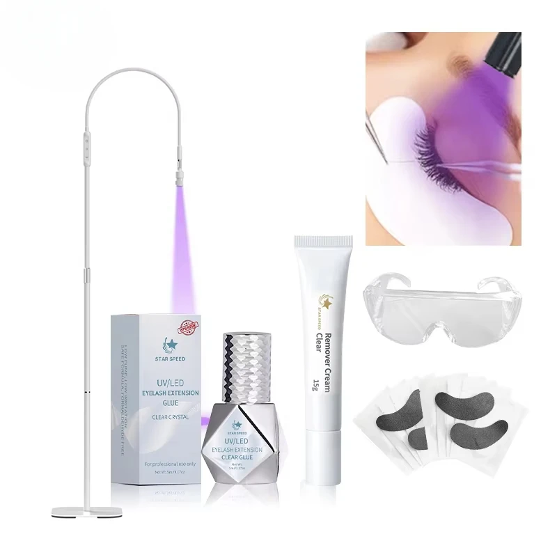 Fast Dry UV LED Lash Glue Strong Uv Lash Extension Glue  Led Uv  Lamp for Lash Extensions Set