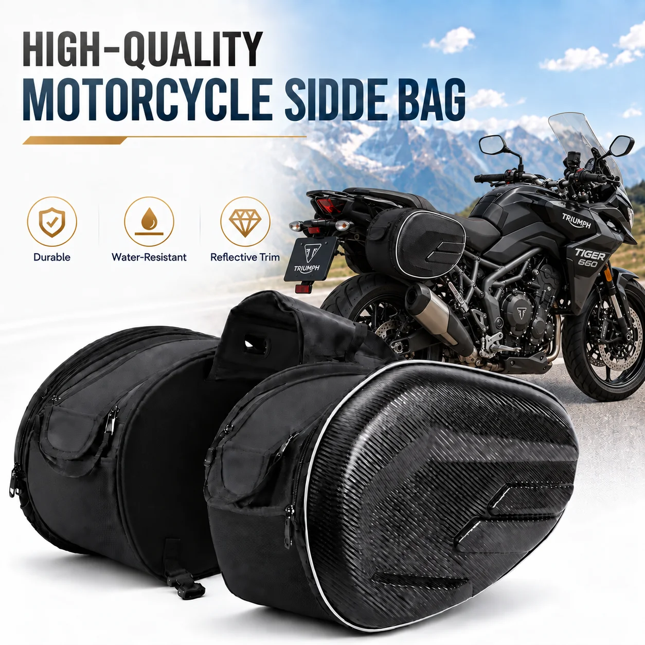 2PCS For Triumph Tiger 660 800 900 GT pro Rally Explorer 1200 XCA Motorcycle Pannier Bags Luggage Saddle Bags Side for Touring