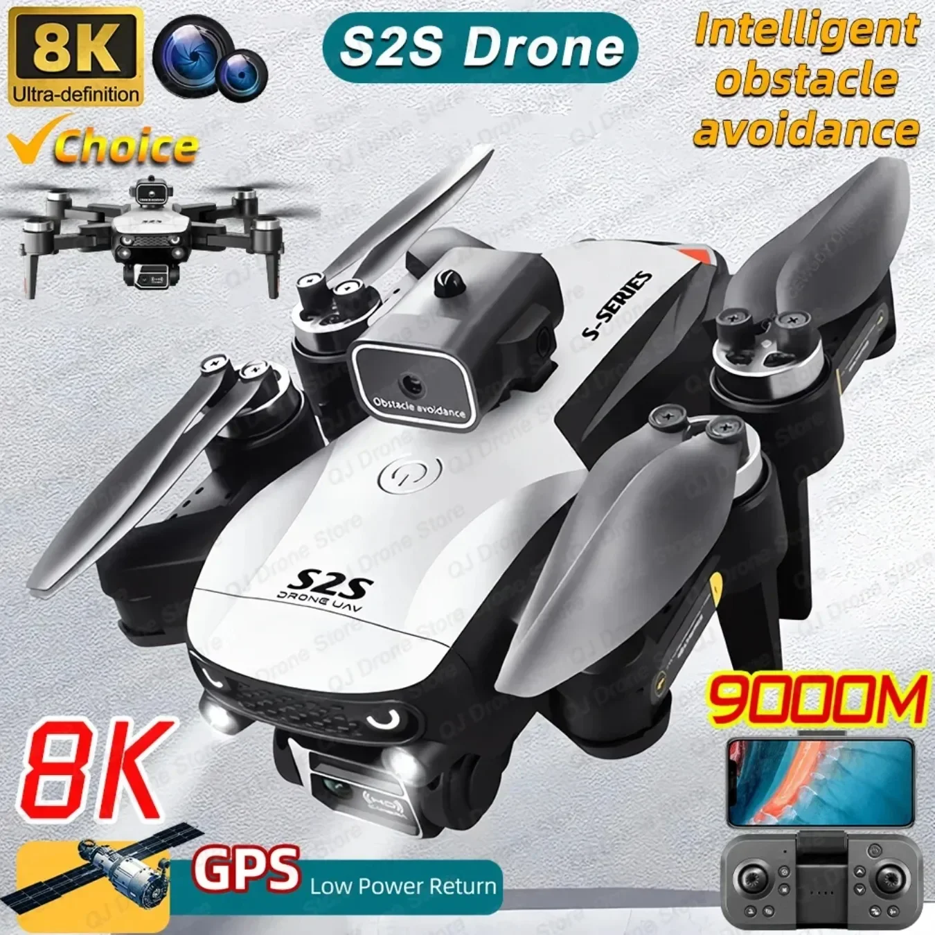 2025 New S2S Drone 8K Professional HD Dual Camera Brushless Obstacle Avoidance Aerial Photography Foldable Quadcopter Toys Gifts