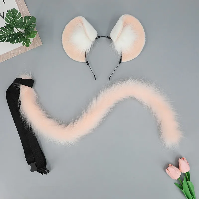 Plush Mouse Ear Lolita Headbands Girls Cartoon Furry Hair Bands Hoop Women Cosplay Costume Party Headwear Korean Hair Accessorie