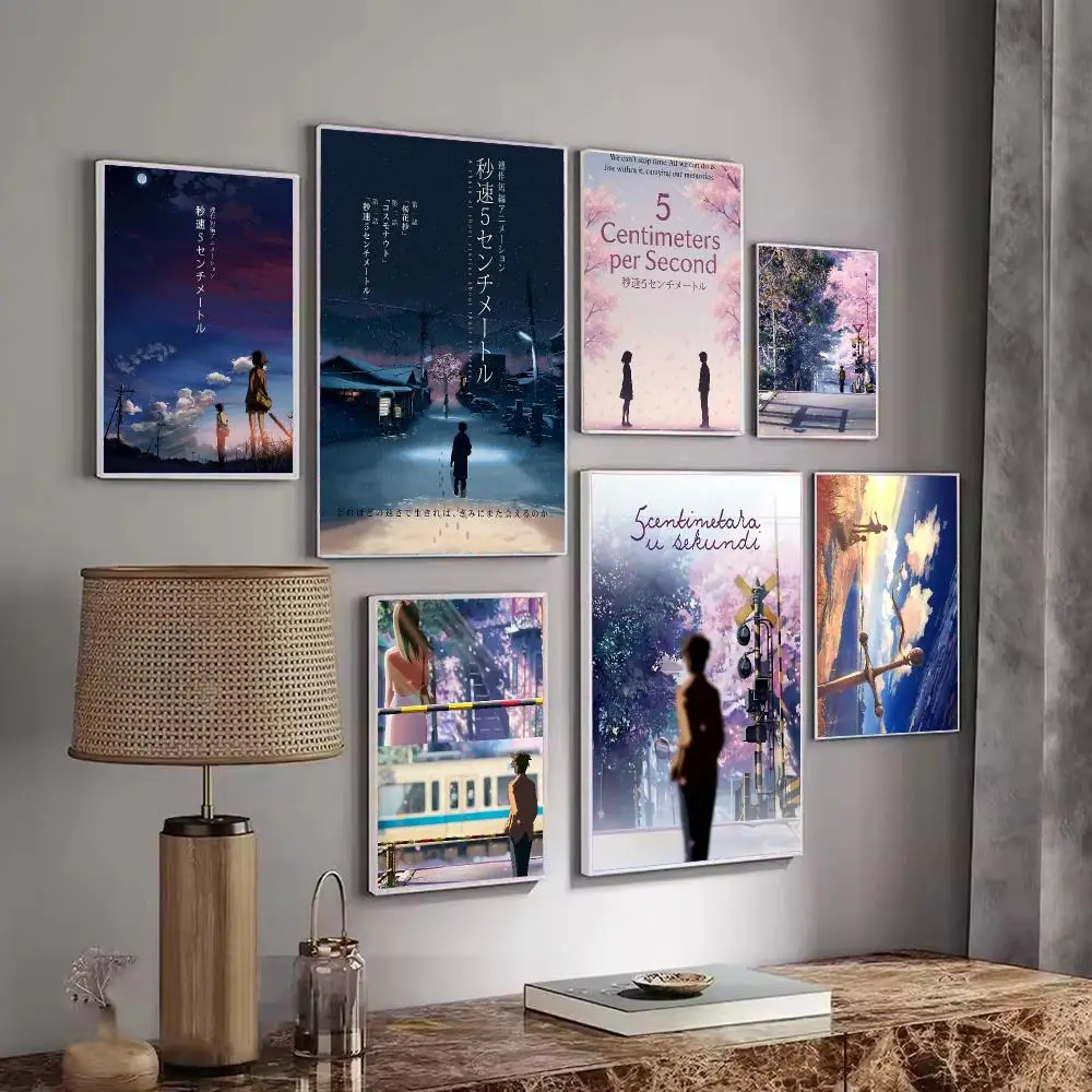 Anime Movie 5 C-Centimeters Per S-Second Poster Wall Art Print Sticker for Bedroom Living Room Dorm Office Modern Home Decor