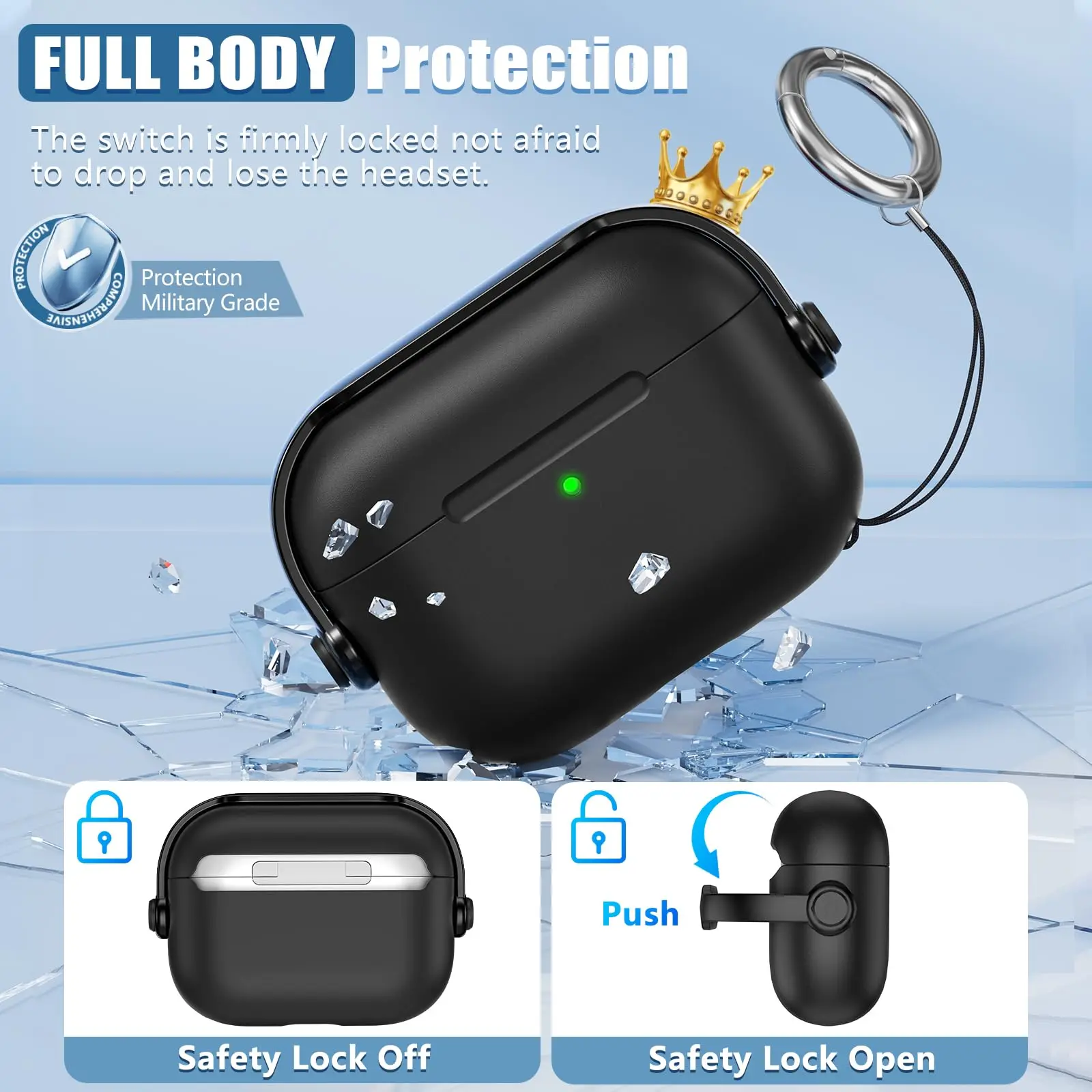 2025 For AirPods Pro 3 Cases simple Phone Stand Music headphone case Wireless Bluetooth Case For Air Pods Pro 3 lanyard Keychain