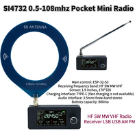 SI4732 0.5-108mhz Portable Radio LSB USB AM FM Pocket Mini Radio 1.9inch IPS Screen All Band Radio Receiver HF SW MW VHF Radio