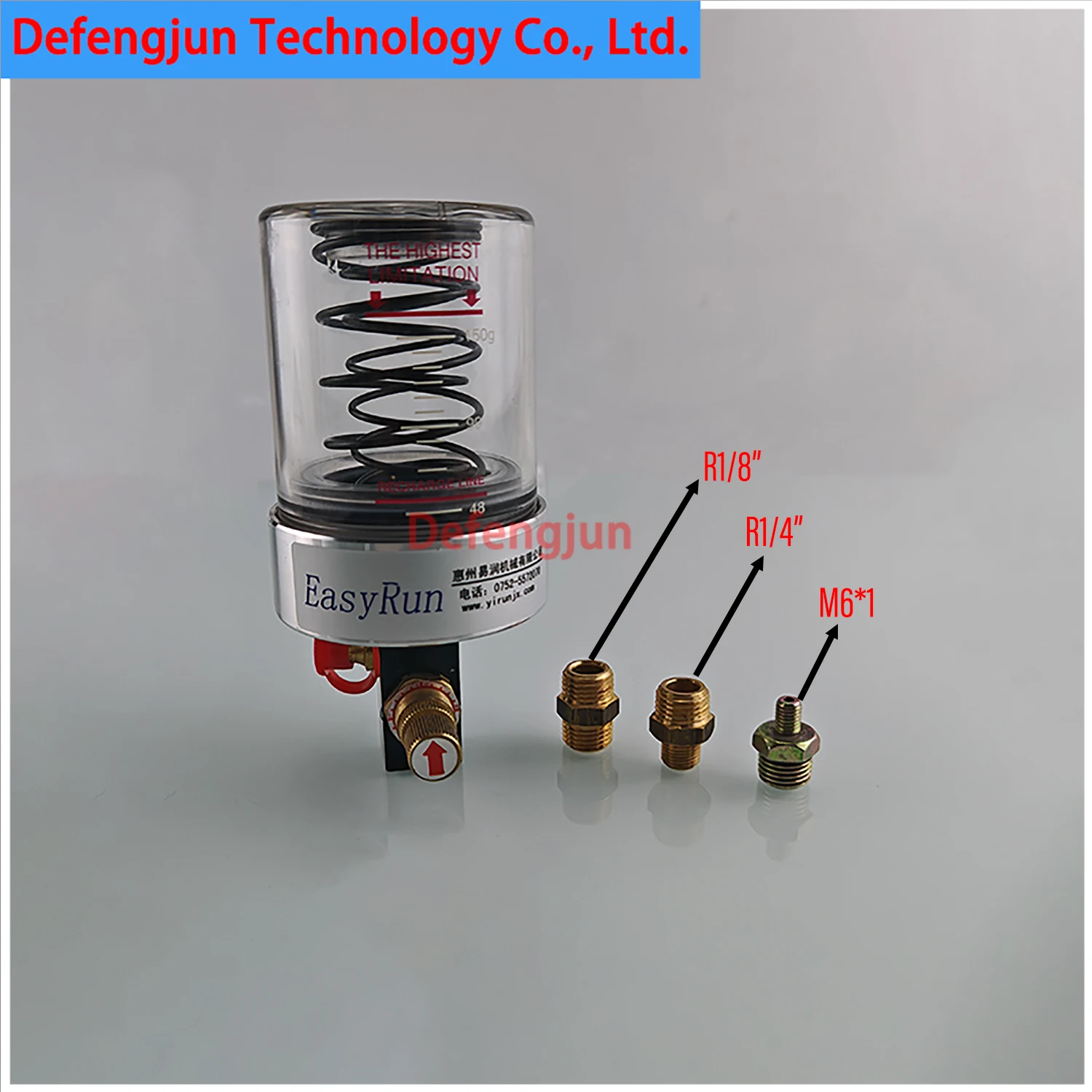 New universal oiler quantitative greasing device 150cc aluminum seat transparent cup body durable greasing lubrication oil cup