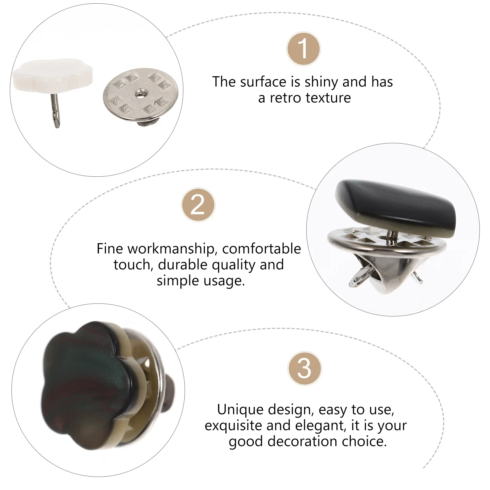 

30Pcs Brooch Pin Decorative Collar Safety Buckles Durable Practical Clothing Accessories Shawl Brooch Lady Sweater Brooches