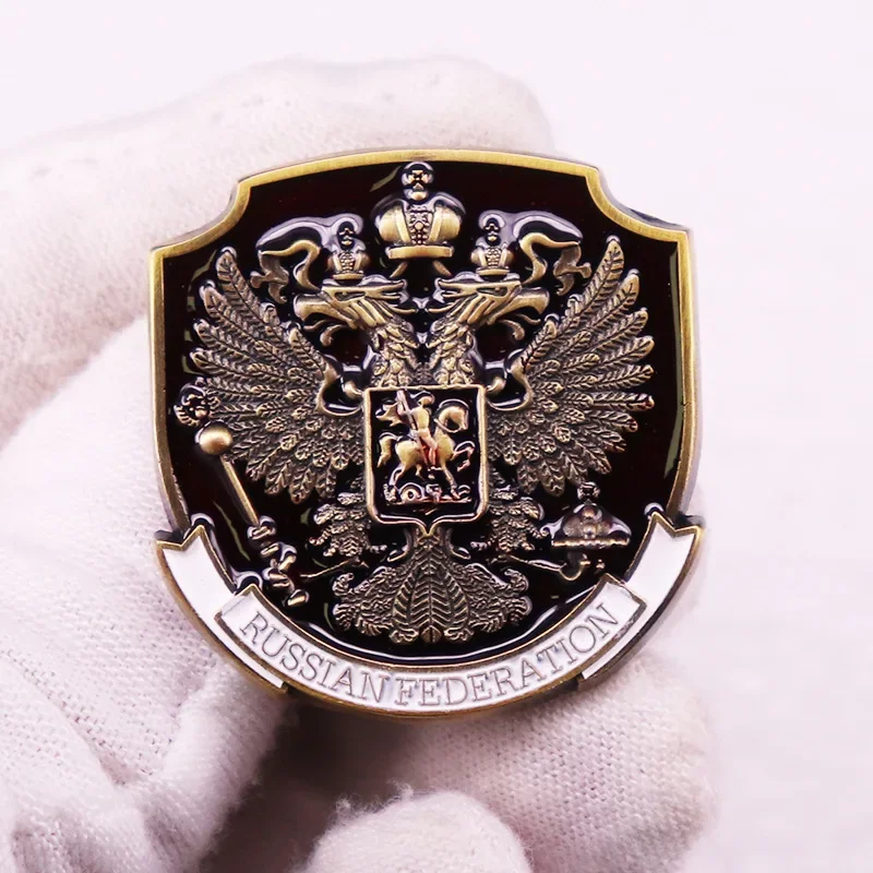 Russian Federation State Emblem Brooch Coat of Arms Enamel Pins