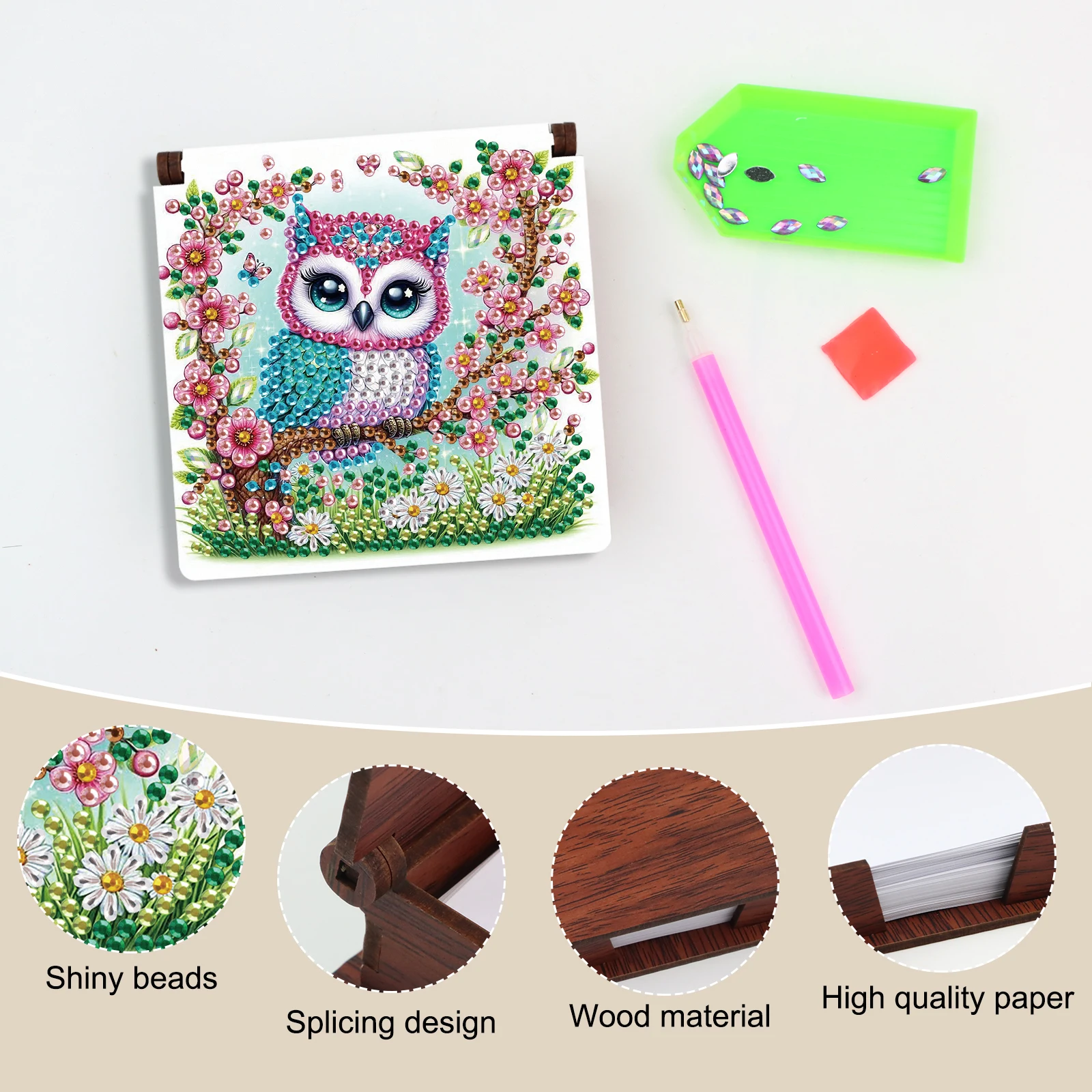 Special shape Diamond Art Painting Sticky Note Box kits,animals partial Diamond Art note box for Home Office decorate Gift - view 5