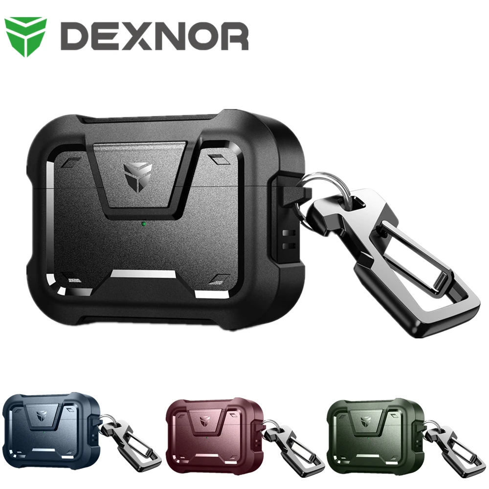 Dexnor Compatible with Airpods Pro Full-Body Rugged Protective Cover For Apple Airpods Pro Case With Secure Lock Keychain design