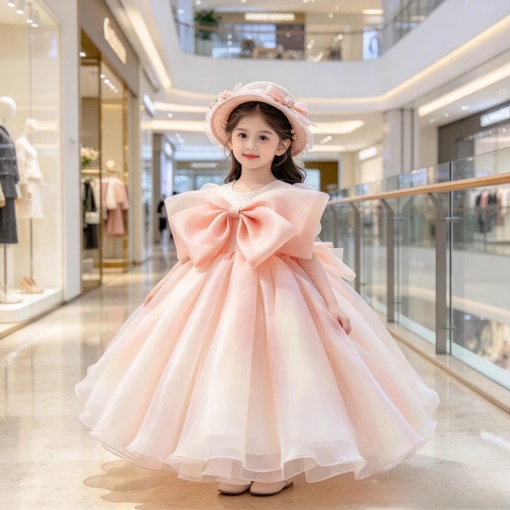 2026 New Kids Girls Princess Dress Costume Party Flower Girl Performance Dresses Outfit Children Pageant Gown Toddler Birthday