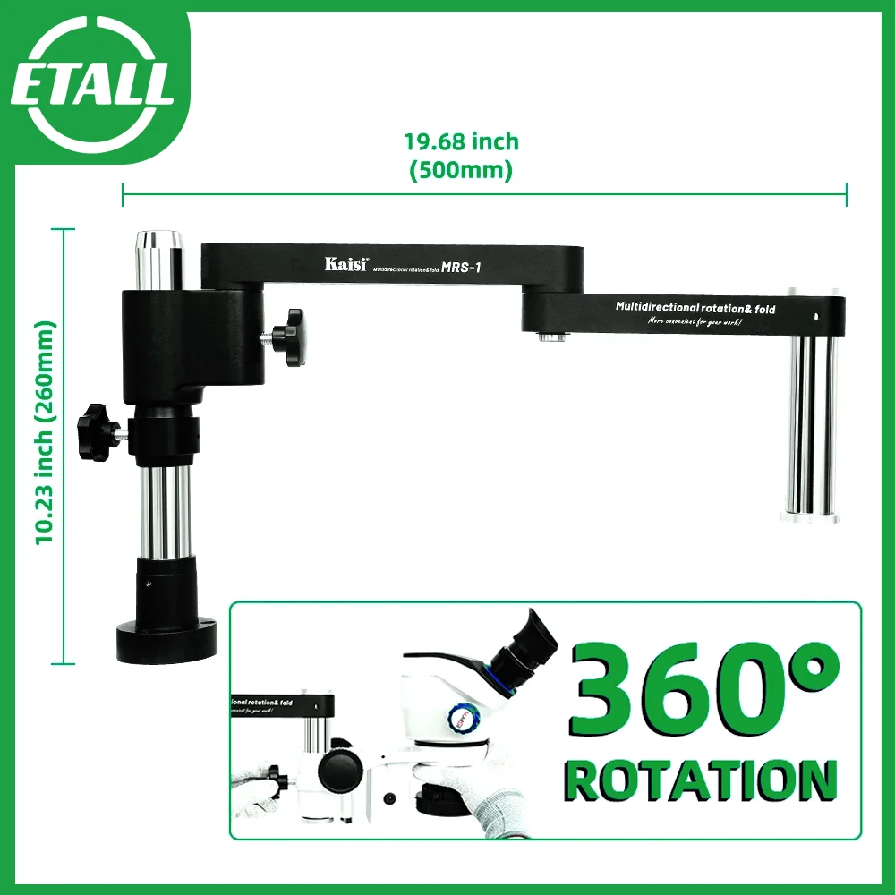 

Kaisi Microscope Focus Holder 32mm Pillar Microscope Base With Screw Hole For Industrial Trinocular Binocular Stereo Microscope